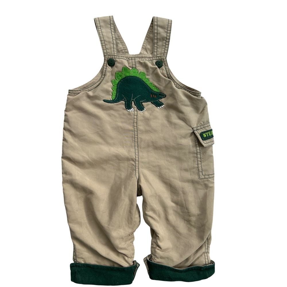 Good Lad Overalls Stegosaurus Dinosaur Tan Baby 6 9 Months